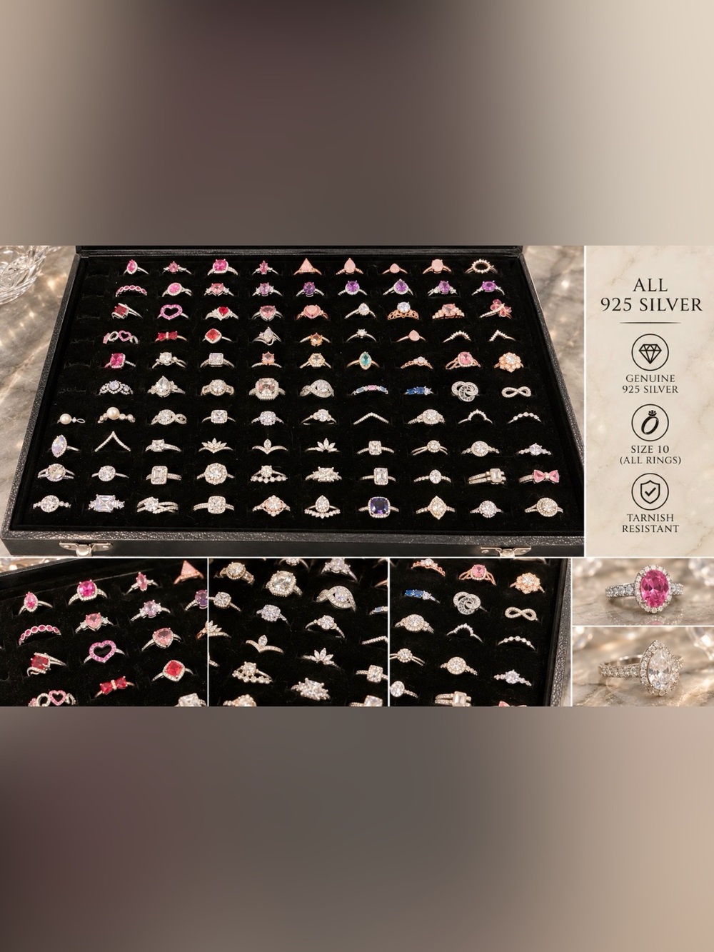 94 Rings - 925 Silver Women's Jewelry. Size 10